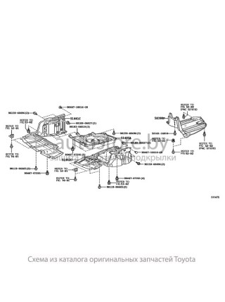 Защита двигателя TOYOTA AVENSIS 2002-2008 г.в. левая часть "Rezaw-plast"